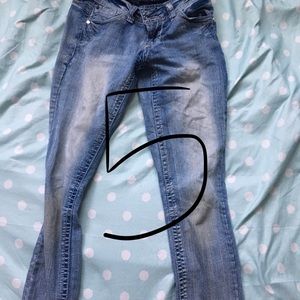 Light wash blue jeans